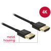 DELOCK Nagysebességű HDMI-kábel Ethernettel - HDMI-A > HDMI-A, 3D,4K, 4,5 m, aktív,vékony, prémium