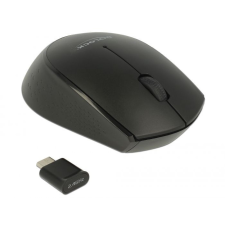 DELOCK Optical 3-button mini mouse USB Type-C 2.4 GHz wireless Black egér