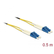 DELOCK optikai szálas LC > LC egyszeres OS2 kábel 0,5m (86545) (DE86545) kábel és adapter