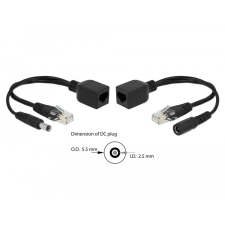 DELOCK Passzív PoE adapter készlet RJ45 DC 5,5 x 2,5 mm egyéb hálózati eszköz