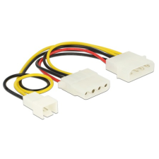 DELOCK Power Cable 4 pin male &gt; 1x 4 pin female + 1x 3 pin male (fan) 14cm kábel és adapter