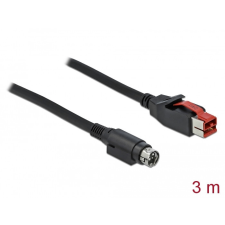 DELOCK PoweredUSB kábel apa 24 V &gt; Mini-DIN 3 tűs apa 3 m, POS nyomtatókhoz és csatlakozókhoz kábel és adapter