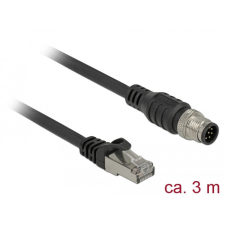 DELOCK RJ45 csatlakozót és M12 csatlakozót összekötő kábel 8 tűs A kódolt Cat.5e SFTP 3 m hosszú kábel és adapter