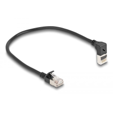 DELOCK RJ45 hálózati kábel Cat.6A S/FTP 0,25m fekete (80285) (DE80285) kábel és adapter