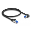 DELOCK RJ45 hálózati kábel Cat.6A S/FTP egyenes / jobbra hajló 0,5 m (fekete) (DL80221)