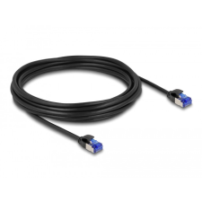 Delock RJ45 hálózati kábel Cat.6A S/FTP vékony 5 m fekete kábel és adapter