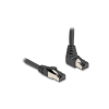 DELOCK RJ45 hálózati kábel Cat.8.1 S/FTP 90 fokban felfelé hajló / egyenes 0,5 m fekete (80393) (80393)