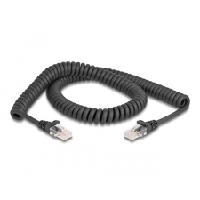 Delock RJ45 tekercselt kábel apa - apa Cat.5e 2 m, fekete kábel és adapter