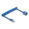 DELOCK RJ45 tekercses kábelcsatlakozó a jack csatlakozóhoz Cat.6 UTP 0,8 m 1,8 m kék