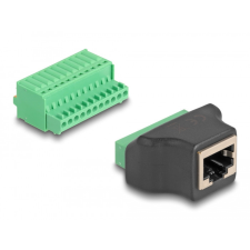 DELOCK RJ50 anya - Terminal block adapter nyomógombbal kábel és adapter