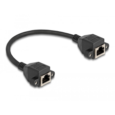 Delock RJ50 bővítő kábel anya - anya S/FTP 0,25 m fekete kábel és adapter