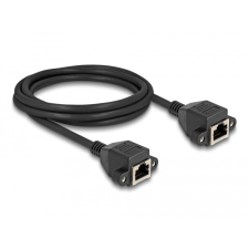 Delock RJ50 bővítő kábel anya - anya S/FTP 2 m fekete kábel és adapter