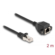 DELOCK RJ50 bővítő kábel apa - anya S/FTP 2 m fekete (80194) (del80194) kábel és adapter