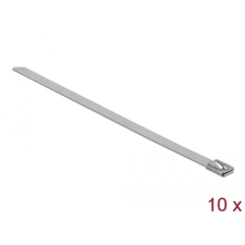 DELOCK Rozsdamentes Acél Kábelkötegek Hossza 300 x Szélesség 7,9 mm 10 db. villanyszerelés