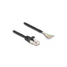 DELOCK S/FTP RJ50 Összekötő kábel 1m - Fekete kábel és adapter