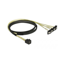DELOCK SAS-Kabel MiniSAS HD SFF-8643 > 4xSATA 7Pin gew. 1.0m (85685) kábel és adapter