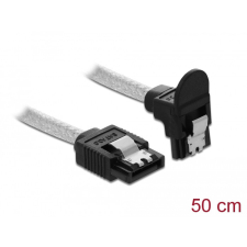 DELOCK SATA 6 Gb/s kábel egyenes - lefelé 90fok 50 cm áttetsző kábel és adapter
