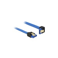 DELOCK SATA 6Gbps egyenes-lefelé ívelt kábel 20 cm (kék) kábel és adapter