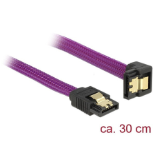 DELOCK SATA cable 6 Gb/s 30cm down / straight metal Purple Premium kábel és adapter