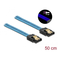 DELOCK SATA kábel UV fényhatással kék 50cm (82130) (delock82130) kábel és adapter