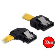 DELOCK SATA left/straight metal yellow kábel 30cm kábel és adapter