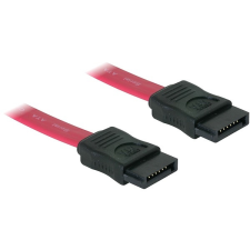 DELOCK SATA piros, egyenes/egyenes csatl., 30 cm-es összekötő kábel kábel és adapter