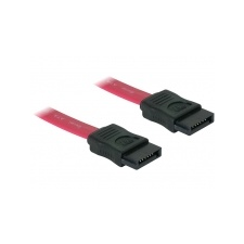 DELOCK SATA piros egyenes/egyenes csatl. (fémlappal) 50 cm-es összekötő kábel asztali számítógép kellék
