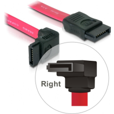 DELOCK SATA piros, lefele / egyenes csatl., 50 cm-es összekötő kábel kábel és adapter
