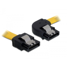 DELOCK SATA sárga, jobb/egyenes csatl. (fémlappal), 30 cm-es összekötő kábel kábel és adapter