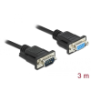  DeLock Serial Cable RS-232 D-Sub9 male to female with narrow plug housing 3m Black
