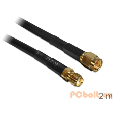 DELOCK SMA Plug &gt; SMA Jack CFD/RF200 2m Low Loss Antenna Cable kábel és adapter