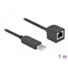 DELOCK Soros kapcsolati kábel FTDI chipszettel, USB 2.0 A-típusú apa - RS-232 RJ45 anya, 1 m hosszú, kábel és adapter