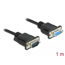 DELOCK Sub-D9-es, RS-232 soros kábel, apa-anya, 1 m kábel és adapter