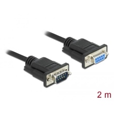 DELOCK Sub-D9-es RS-232 soros kábel apa-anya 2m (86579) (DE86579) kábel és adapter