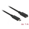 DELOCK SuperSpeed USB3.1 Gen1 USB Type-C male > female 3 A cable 1m Black