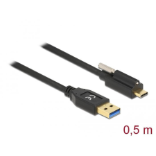DELOCK SuperSpeed USB 10 Gbps (USB 3.2 Gen 2) kábel A-típusú apa csatlakozó - USB Type-C apa csatlakozó csavarral a tetején, 0,5m (84025) kábel és adapter