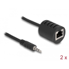 DELOCK Sztereo Audio bővítő RJ45 anya 3,5 mm-es sztereo jack apa Cat.5 akár 50 m 2 db-os szett