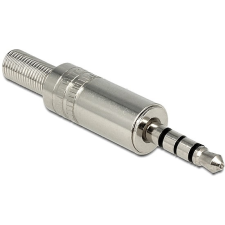 DELOCK sztereó csatlakozódugasz 3.5 mm, hajlítás-védelemmel, ezüst (65546) audió/videó kellék, kábel és adapter