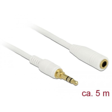 DELOCK sztereó jack hosszabbító kábel 3,5 mm 3-tűs apa &gt; anya 5m fehér (85591) kábel és adapter