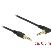 DELOCK sztereó jack kábel 3,5 mm 3 pin apa&gt; apa 0,5m fekete (85564) kábel és adapter