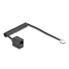 DELOCK Telefon csavart kábel RJ11 apa - RJ45 anya fekete színű 1 m kábel és adapter