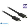 DELOCK Thunderbolt 3 (20 Gb/s) USB-C kábel, csatlakozódugó > csatlakozódugó, 1 m - 84845