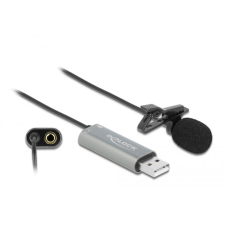 DELOCK Tie Lavalier mindenirányú csiptetős USB mikrofon (66638) (delock66638) mikrofon