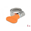 DELOCK Tömlőbilincs pillangó fogantyúval rozsdamentes acél 400 SS 12 - 20 mm 5 db. narancssárga