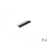 DELOCK Tűfejléc 10 tűs, 2,54 mm-es osztással, 1 soros, egyenes, 5 db.