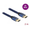 DELOCK Ultra nagy sebességű HDMI kábel 48 Gbps 8K 60 Hz kék 2 m tanúsítvánnyal