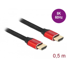 DELOCK Ultra nagy sebességű HDMI kábel 48 Gbps 8K 60 Hz piros 0,5 m tanúsítvánnyal kábel és adapter