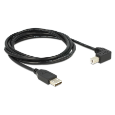 DELOCK USB2.0 kábel USB A dugó - USB B 90 dugó csatlakozókkal, 2m kábel és adapter