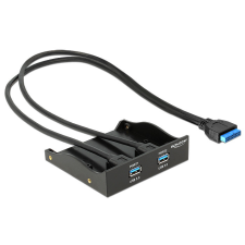 DELOCK USB3.0 2-Port with internal 19 pin Frontpanel Black hűtés