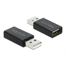 DELOCK USB 2.0 Adapter Type-A male to Type-A female Data Blocker Black kábel és adapter